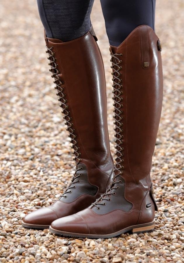 Premier Equine Maurizia Ladies Lace Front Tall Leather Riding Boots ...
